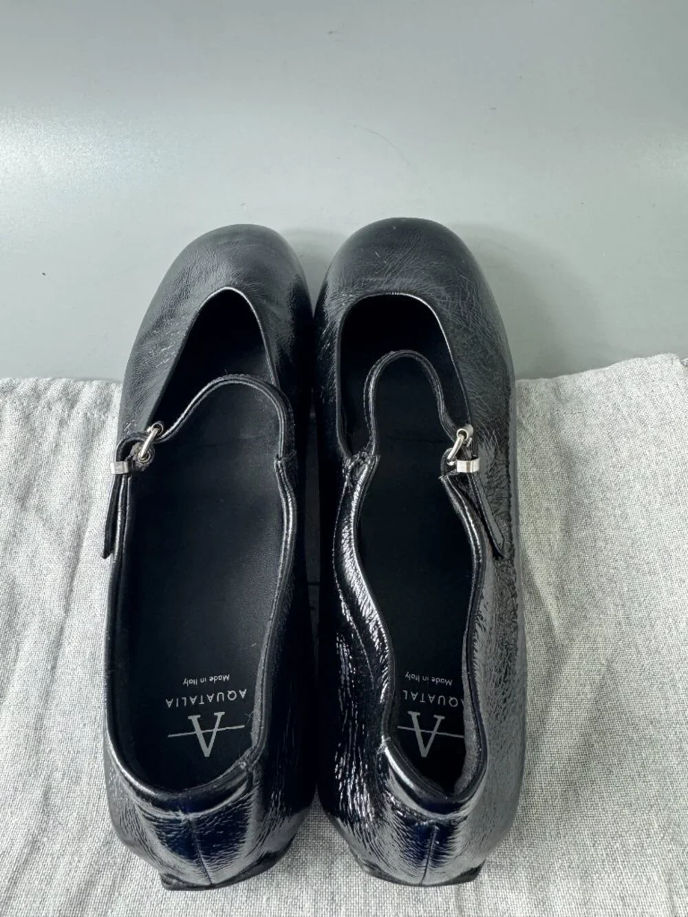 NWOT Aquatalia Black Patent Mary Jane, Size 6 1/2